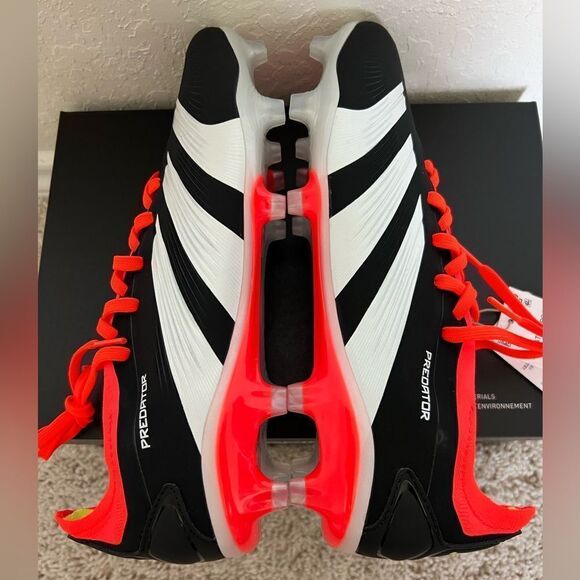Adidas Predator 24 Pro FG Soccer Cleats Black Solar Red